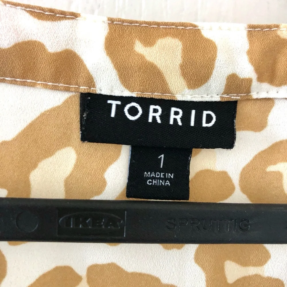 Torrid Leopard Print Blouse - Tan and Cream - Picture 2 of 4